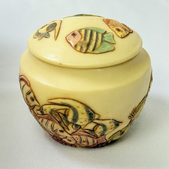 Jardinia by Harmony Kingdom Tropical Garden Tropical Fish Trinket Pot - Picture 3 of 8